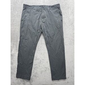 J Crew Flex Pants Mens Measured 35x26 Gray Slim Chino Stretch Polyester Casual